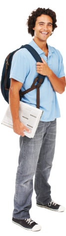 Imagem ilustrativa de um rapaz com uma mochila